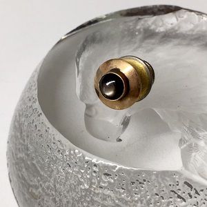 🖤Vtg 11mm catseye cabochon lapel pin